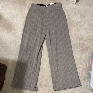 Max Studio Gray Pinstripe Wide-Leg Pants